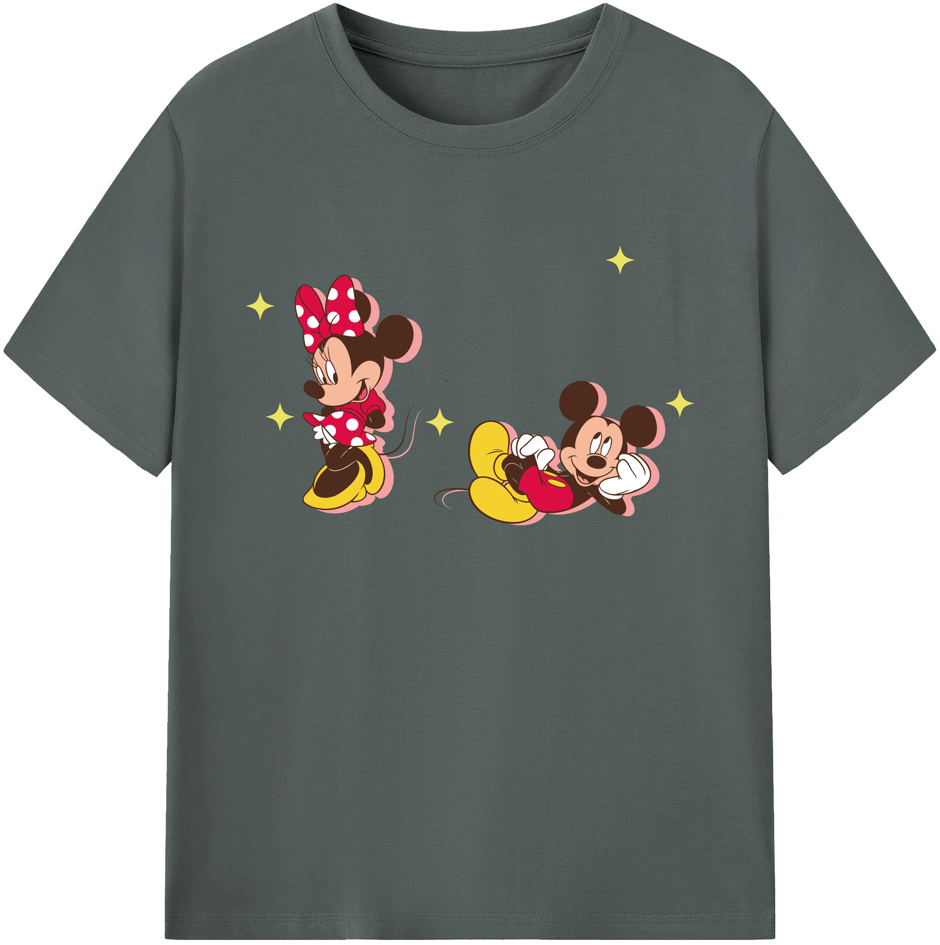 ミッキーマウス Mickey Mouse 綿100％ メンズ半袖Tシャツ｜肌触りやわらか＆通気性
